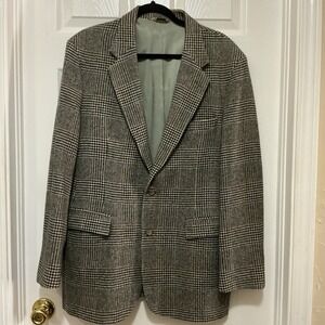 Wall Street Collection USA Kline New York VTG Houndstooth Blazer Jacket 42L Wool